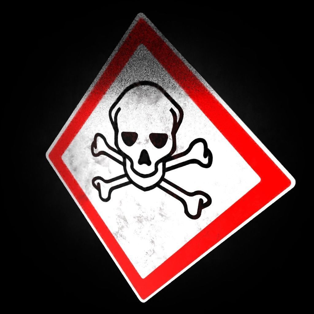 Poisen Sign  Low-poly 3D model_1