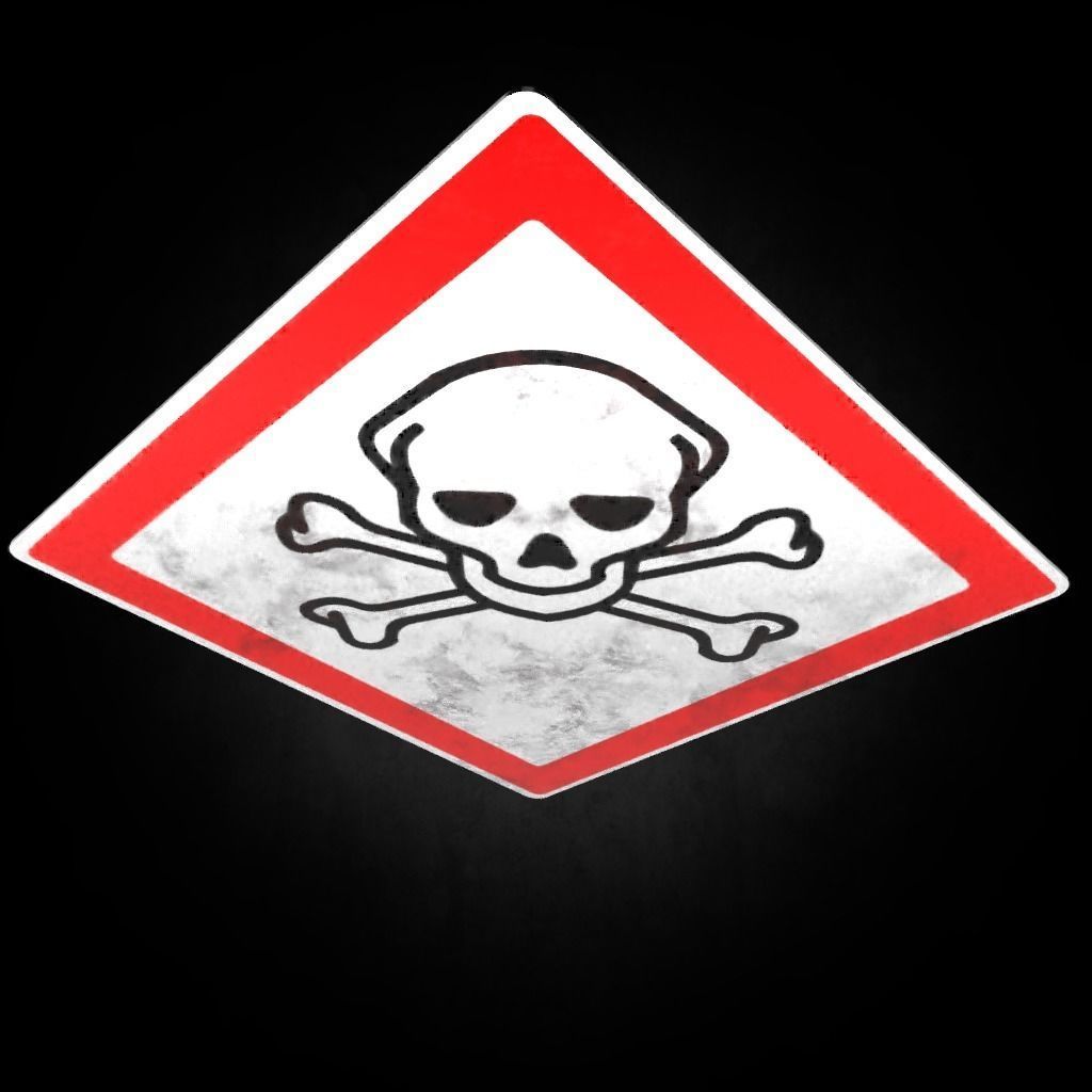 Poisen Sign  Low-poly 3D model_6