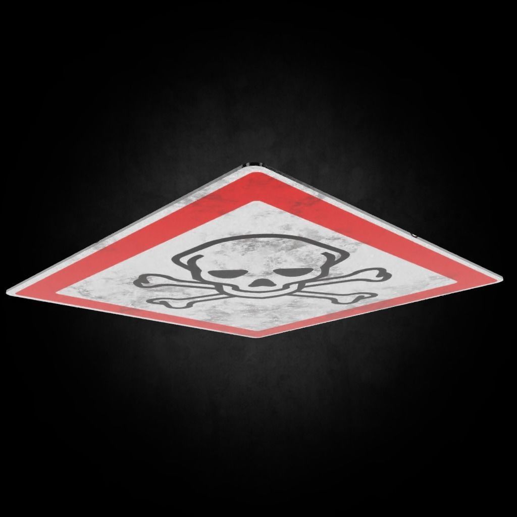 Poisen Sign  Low-poly 3D model_8