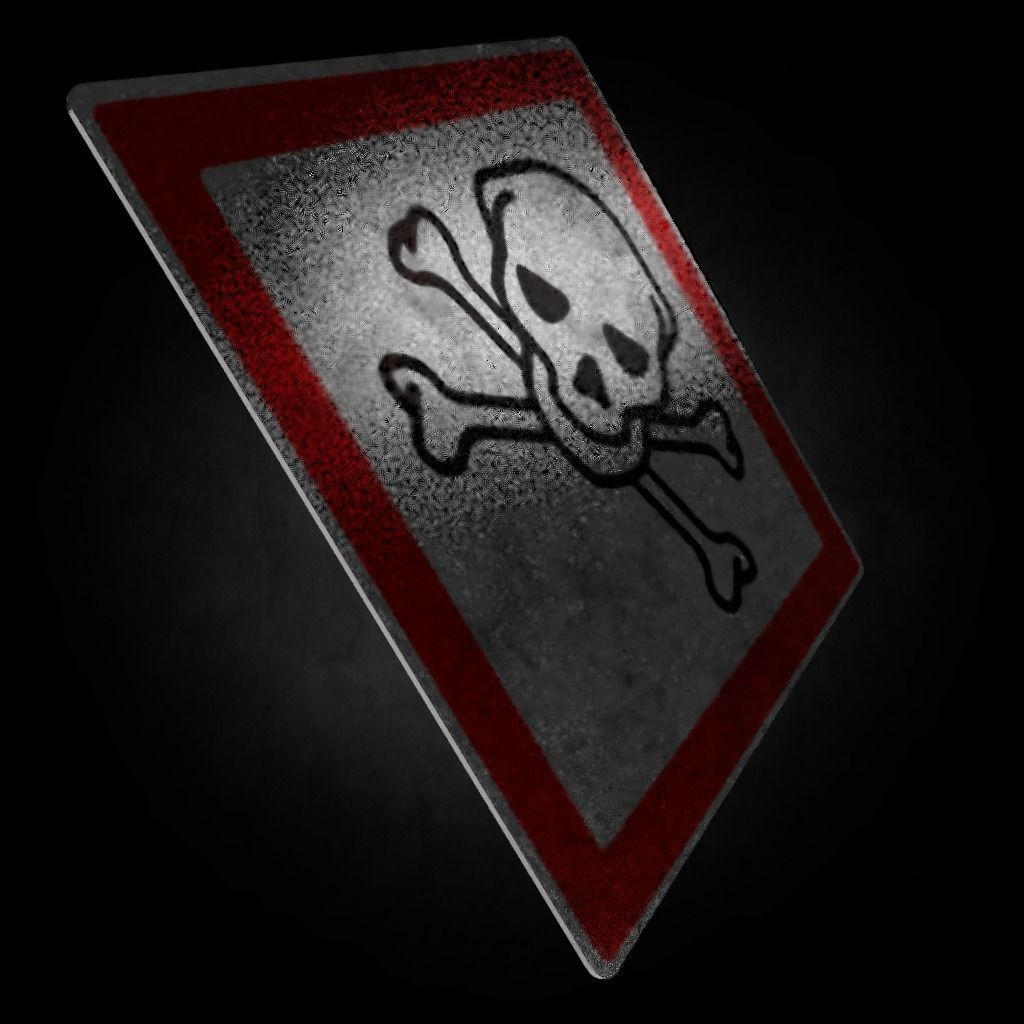 Poisen Sign  Low-poly 3D model_5