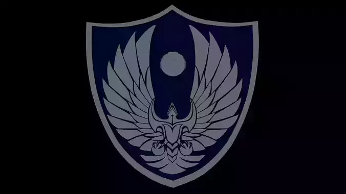 S H I E L D logo eagle shield 3D model