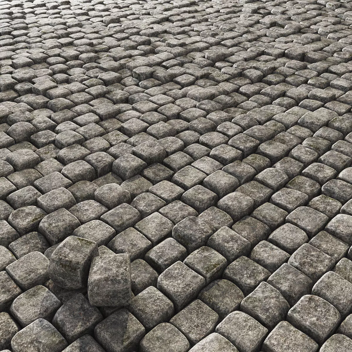 Paving old stone granite 3D model_0