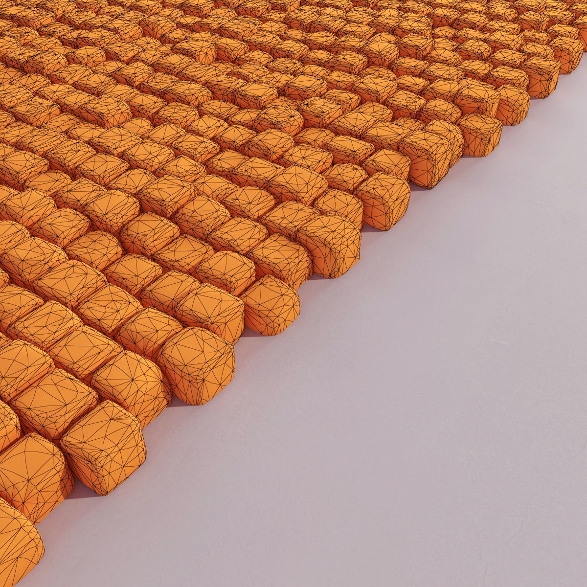 Paving old stone granite 3D model_4