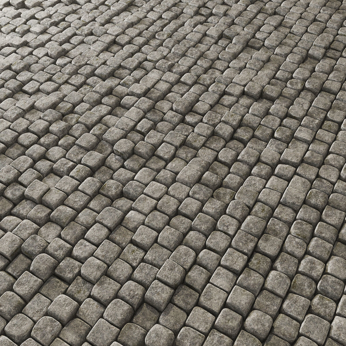 Paving old stone granite 3D model_2