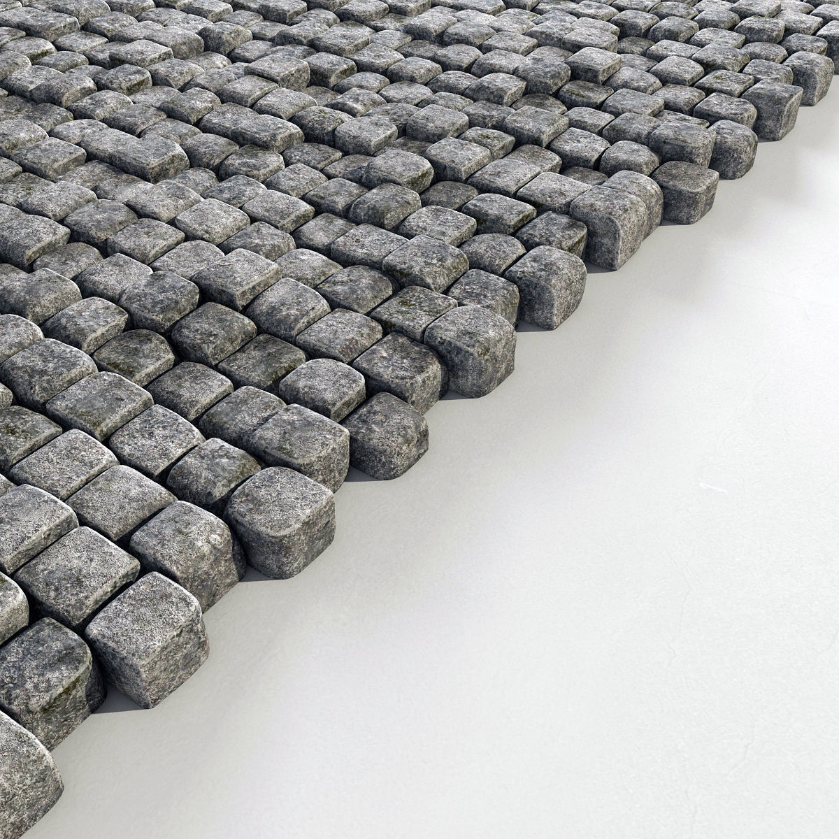 Paving old stone granite 3D model_3