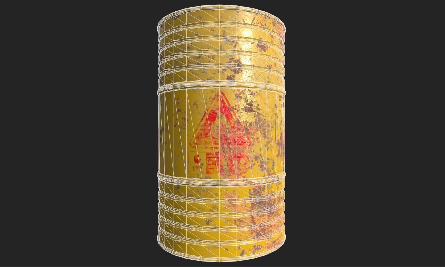 Chemical Old Barrel Low-poly 3D model_17