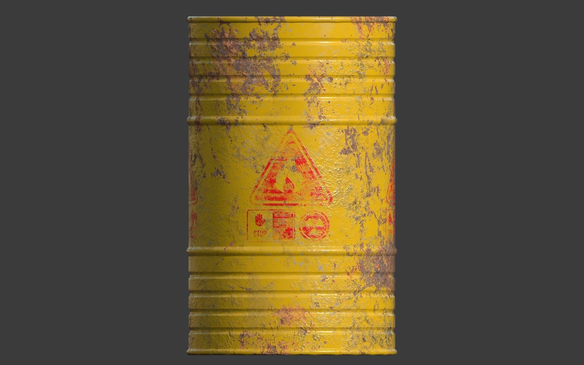 Chemical Old Barrel Low-poly 3D model_3