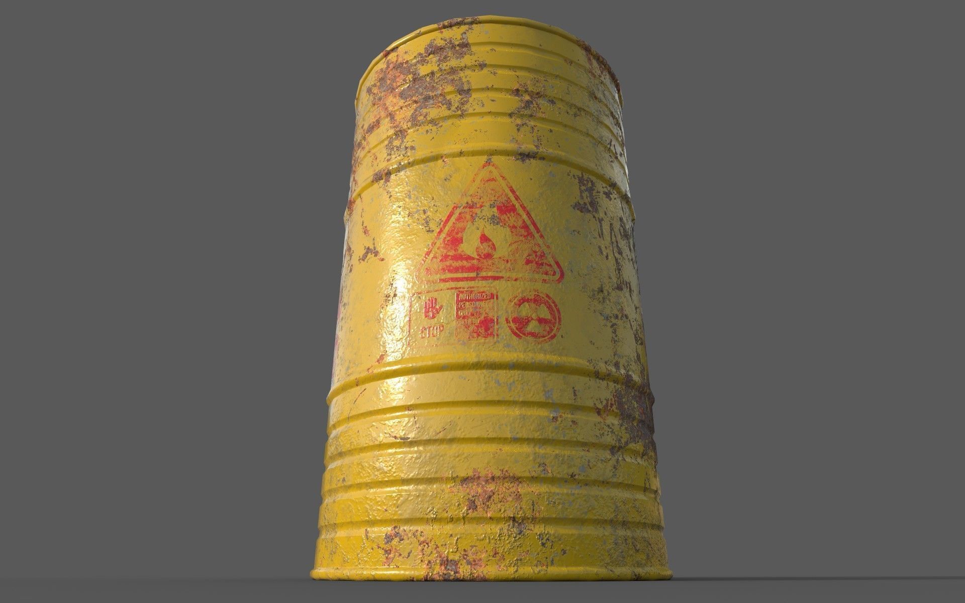 Chemical Old Barrel Low-poly 3D model_11
