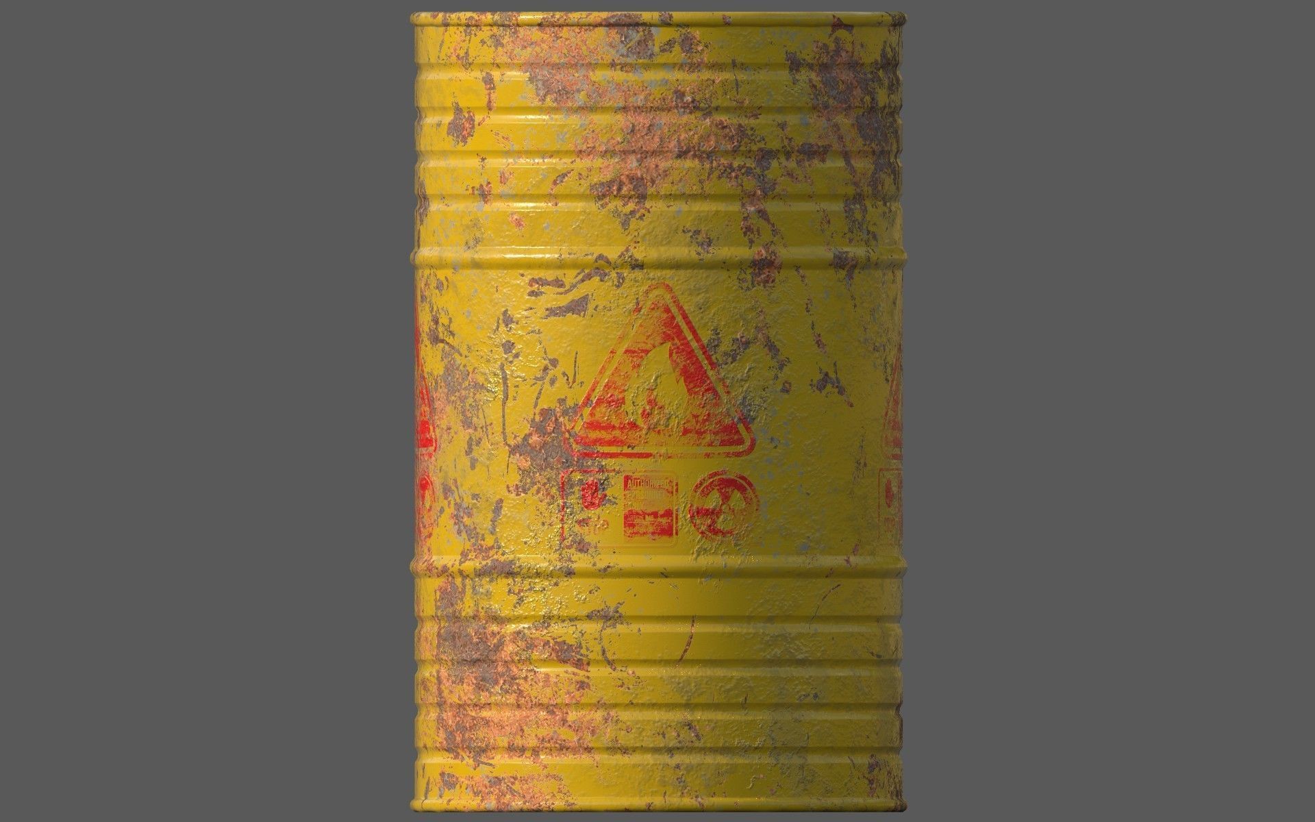 Chemical Old Barrel Low-poly 3D model_5