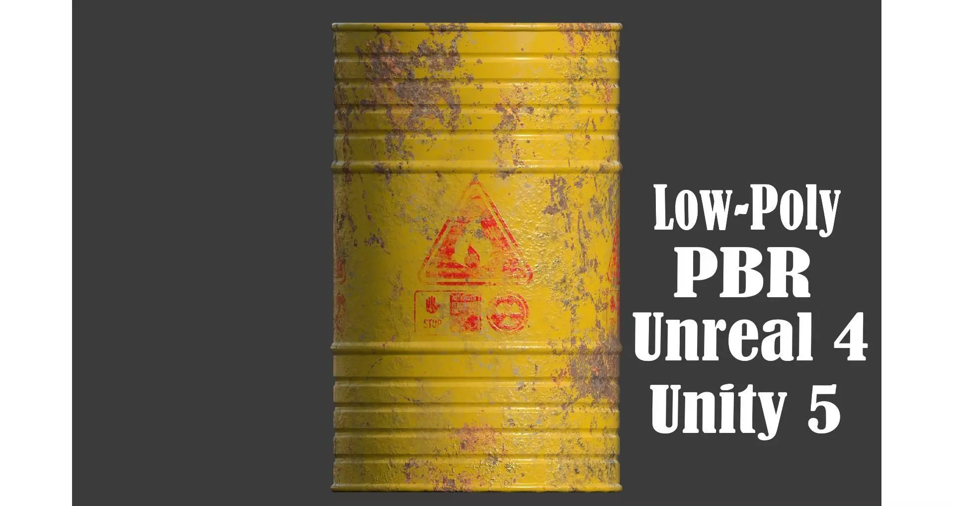 Chemical Old Barrel Low-poly 3D model_0