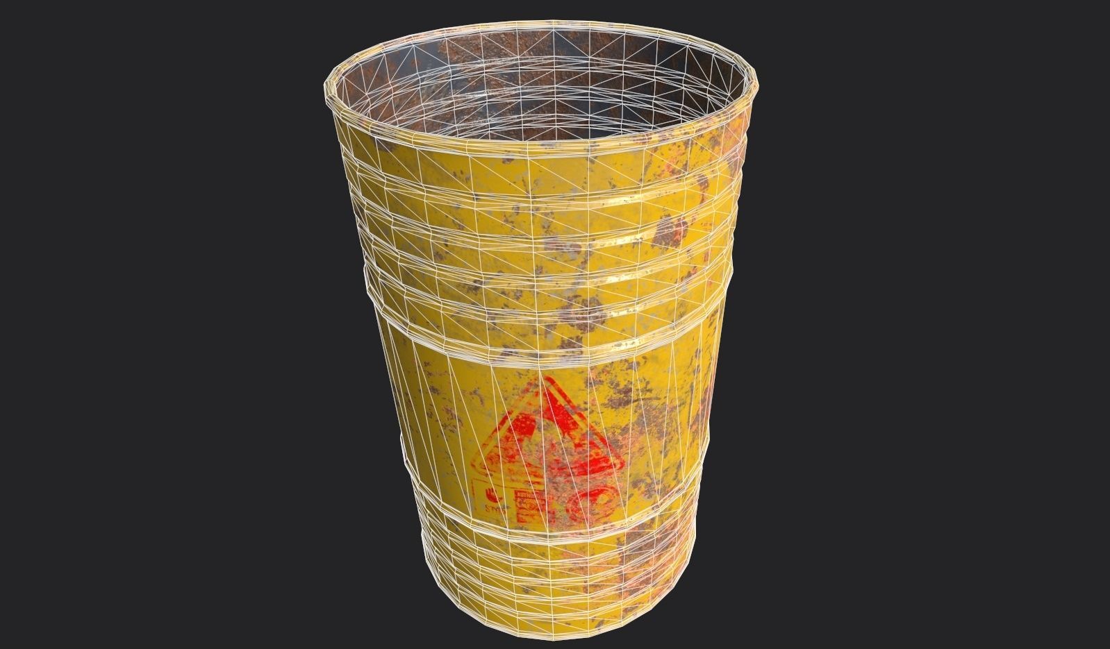 Chemical Old Barrel Low-poly 3D model_18