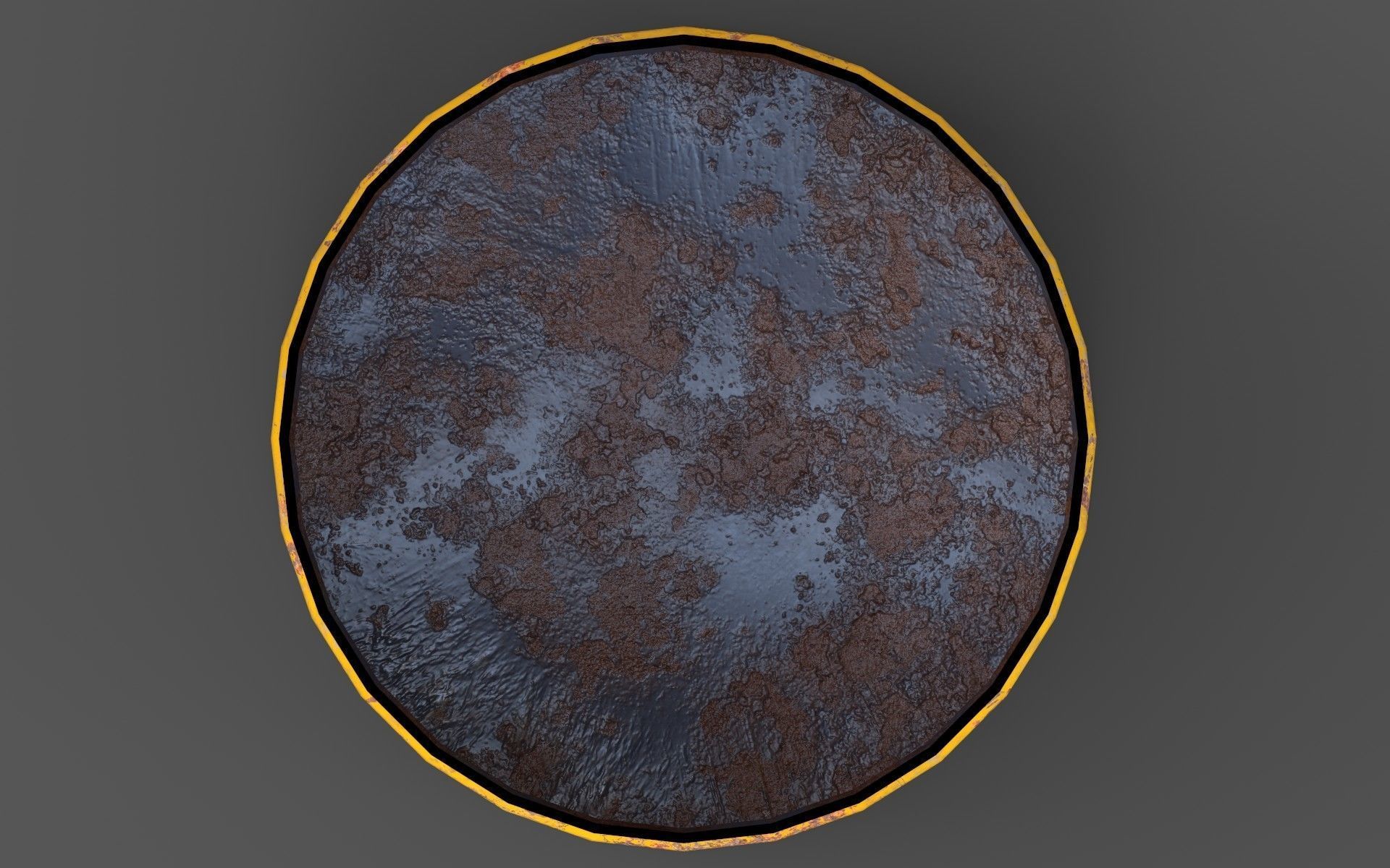 Chemical Old Barrel Low-poly 3D model_7