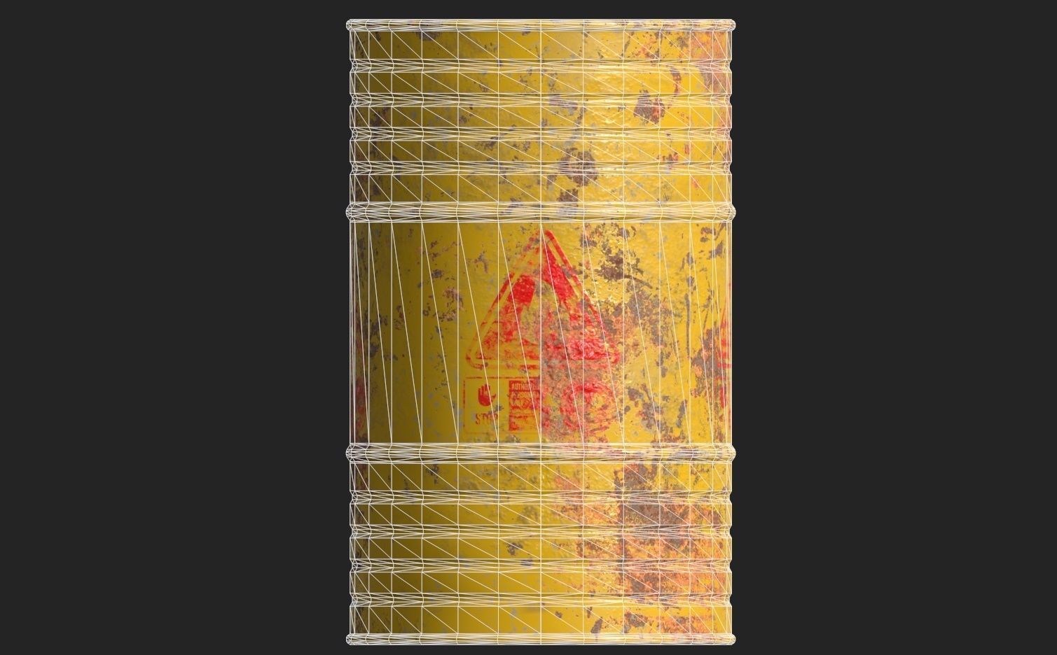 Chemical Old Barrel Low-poly 3D model_15