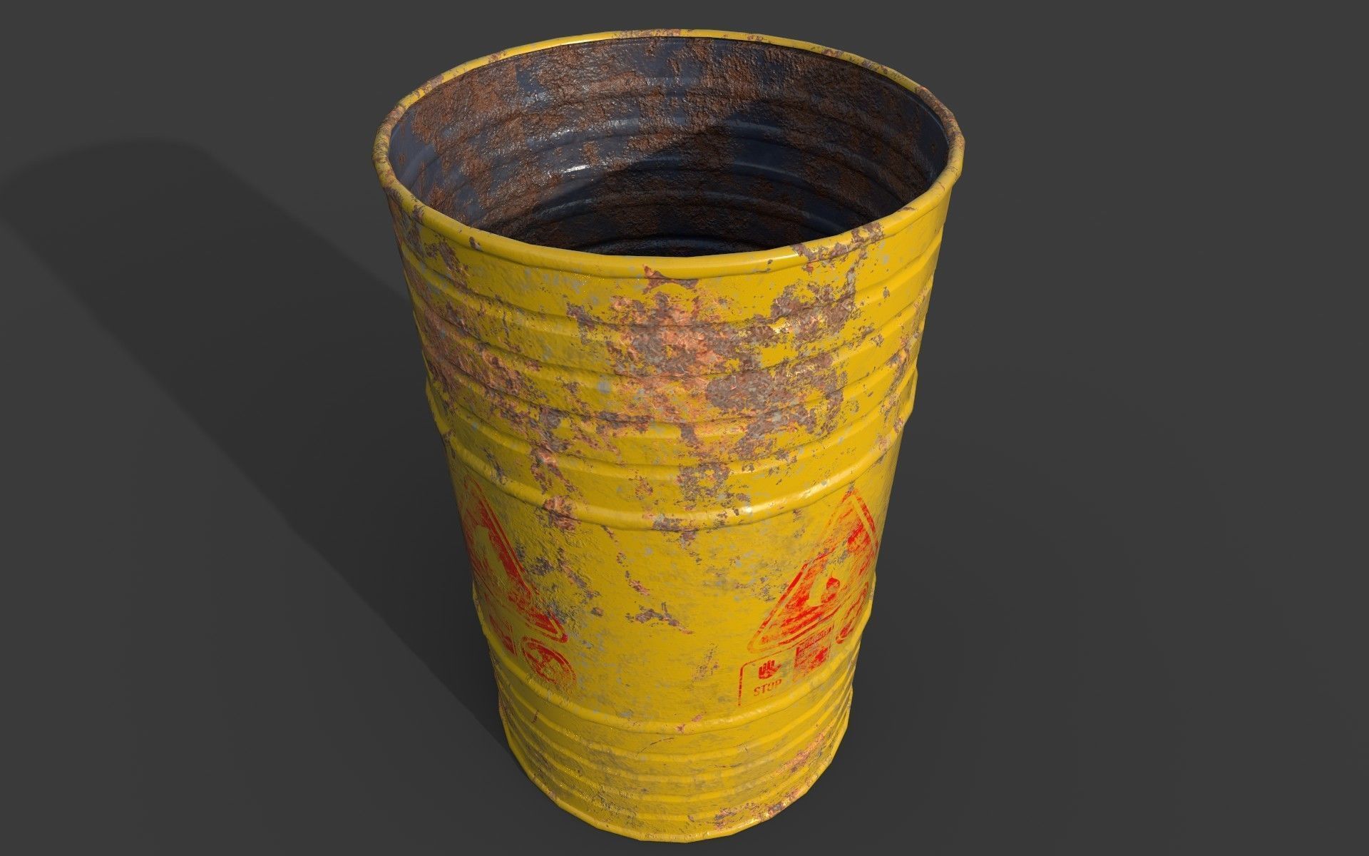 Chemical Old Barrel Low-poly 3D model_9