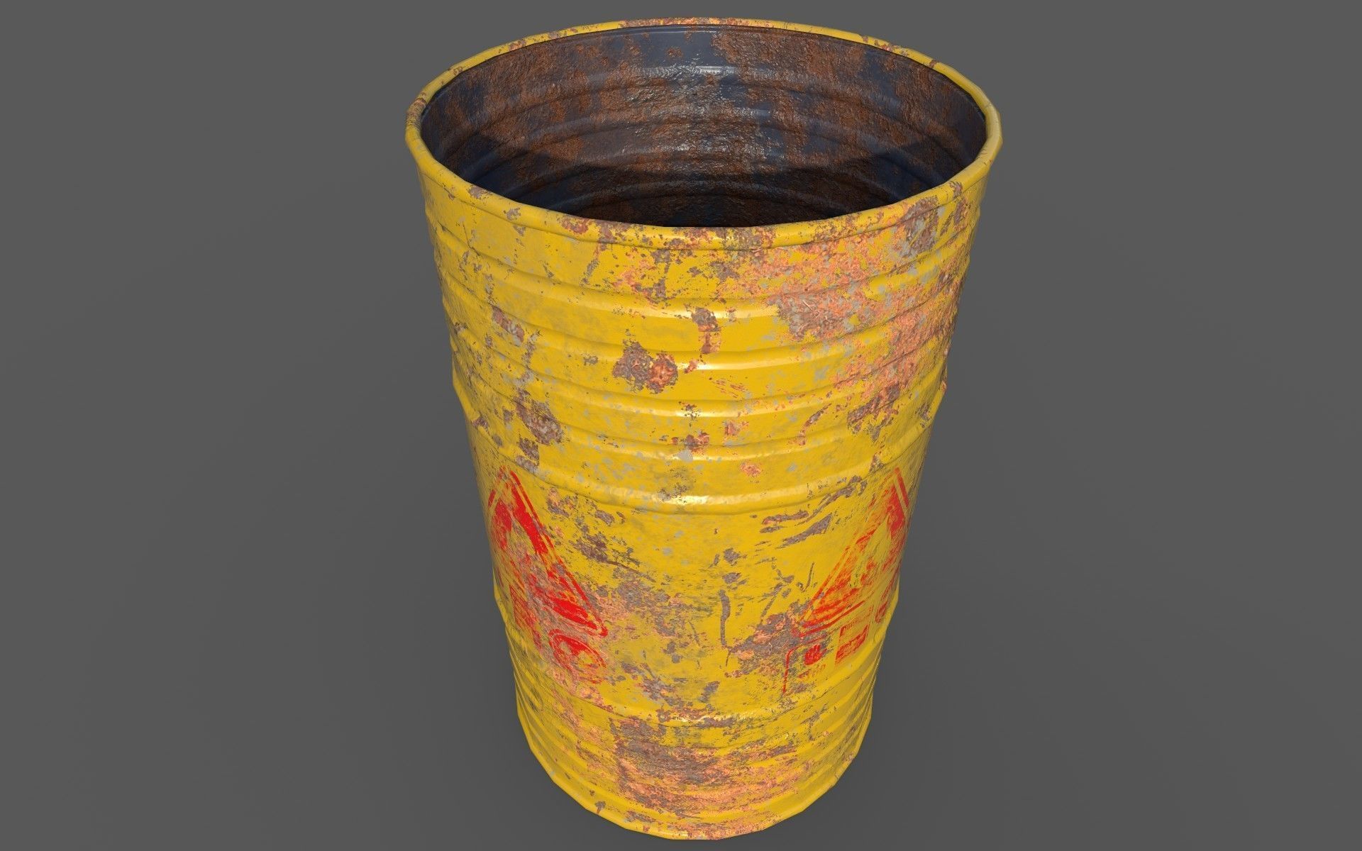 Chemical Old Barrel Low-poly 3D model_14