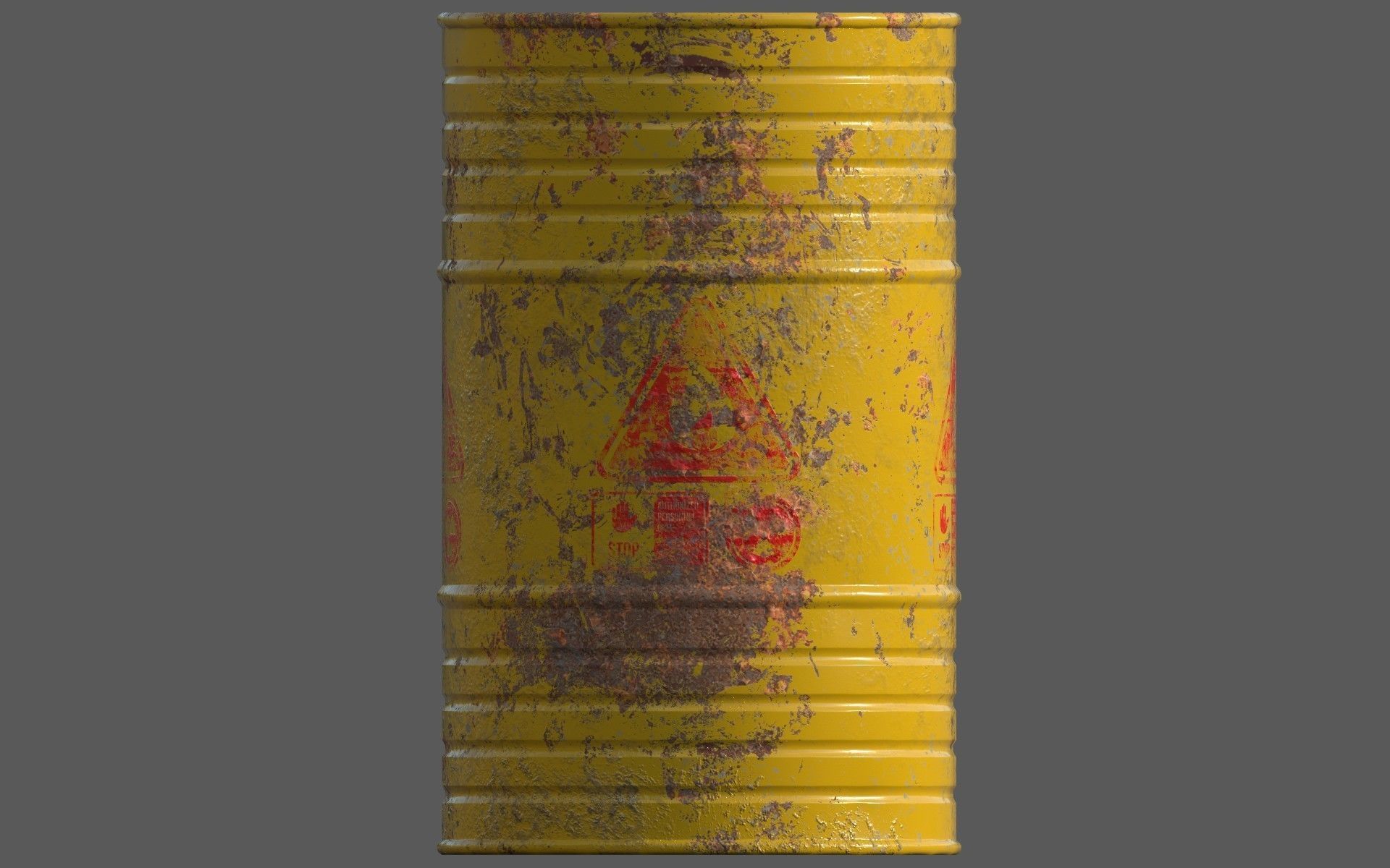 Chemical Old Barrel Low-poly 3D model_6