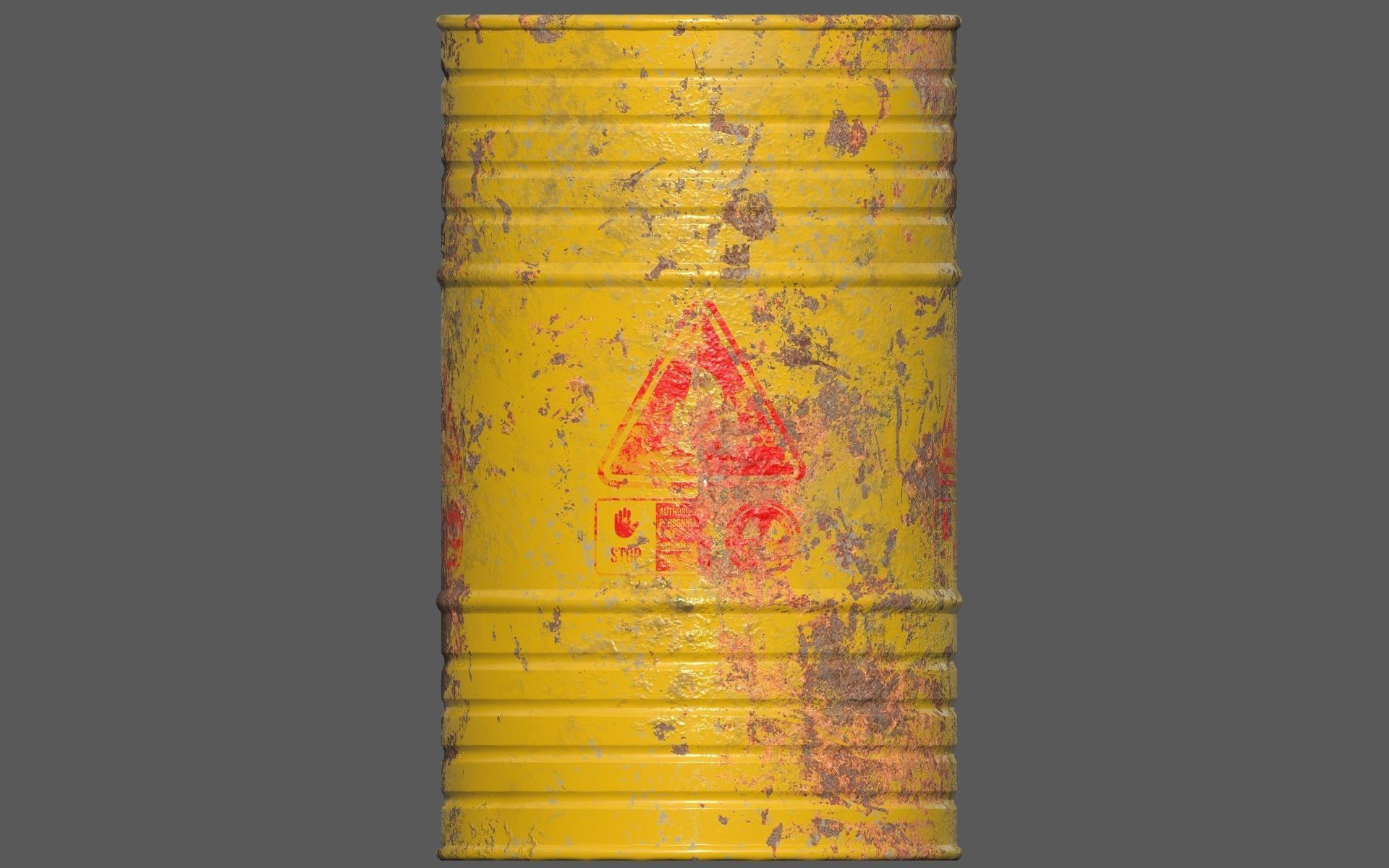 Chemical Old Barrel Low-poly 3D model_4
