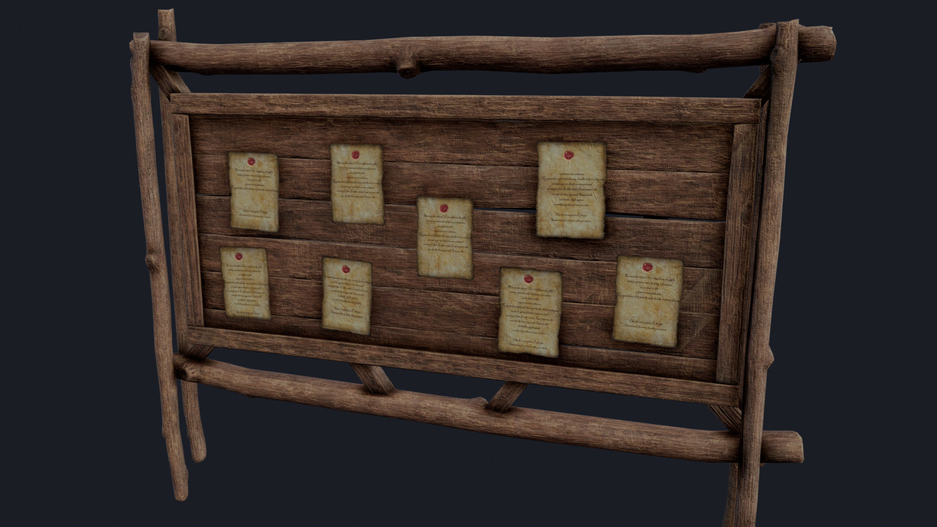 Quest Board Low-poly 3D model_16