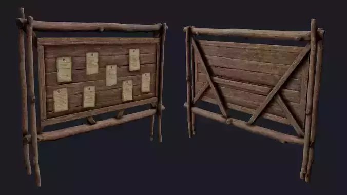 Quest Board Low-poly 3D model