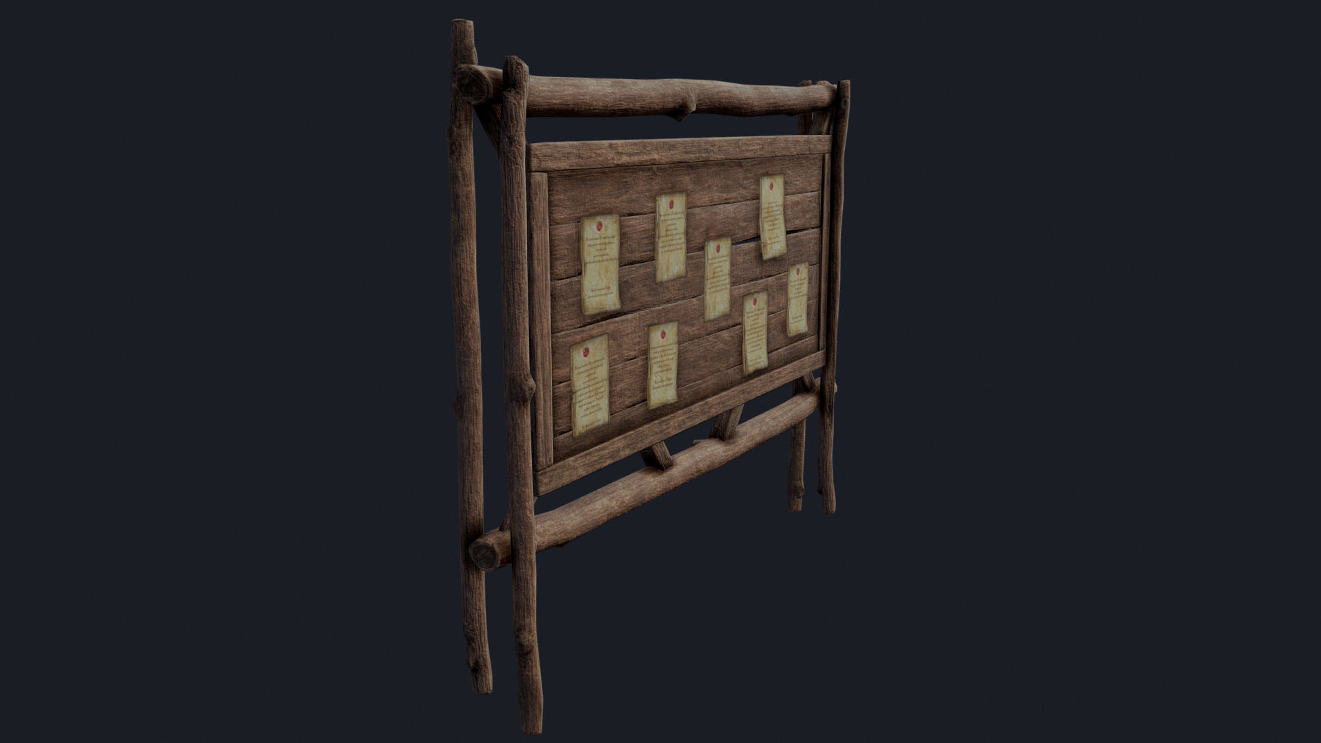 Quest Board Low-poly 3D model_2