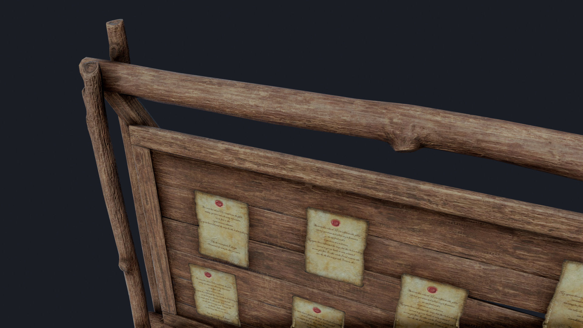 Quest Board Low-poly 3D model_5