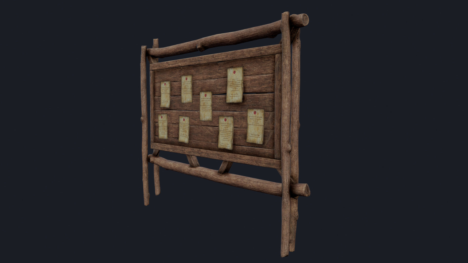 Quest Board Low-poly 3D model_11
