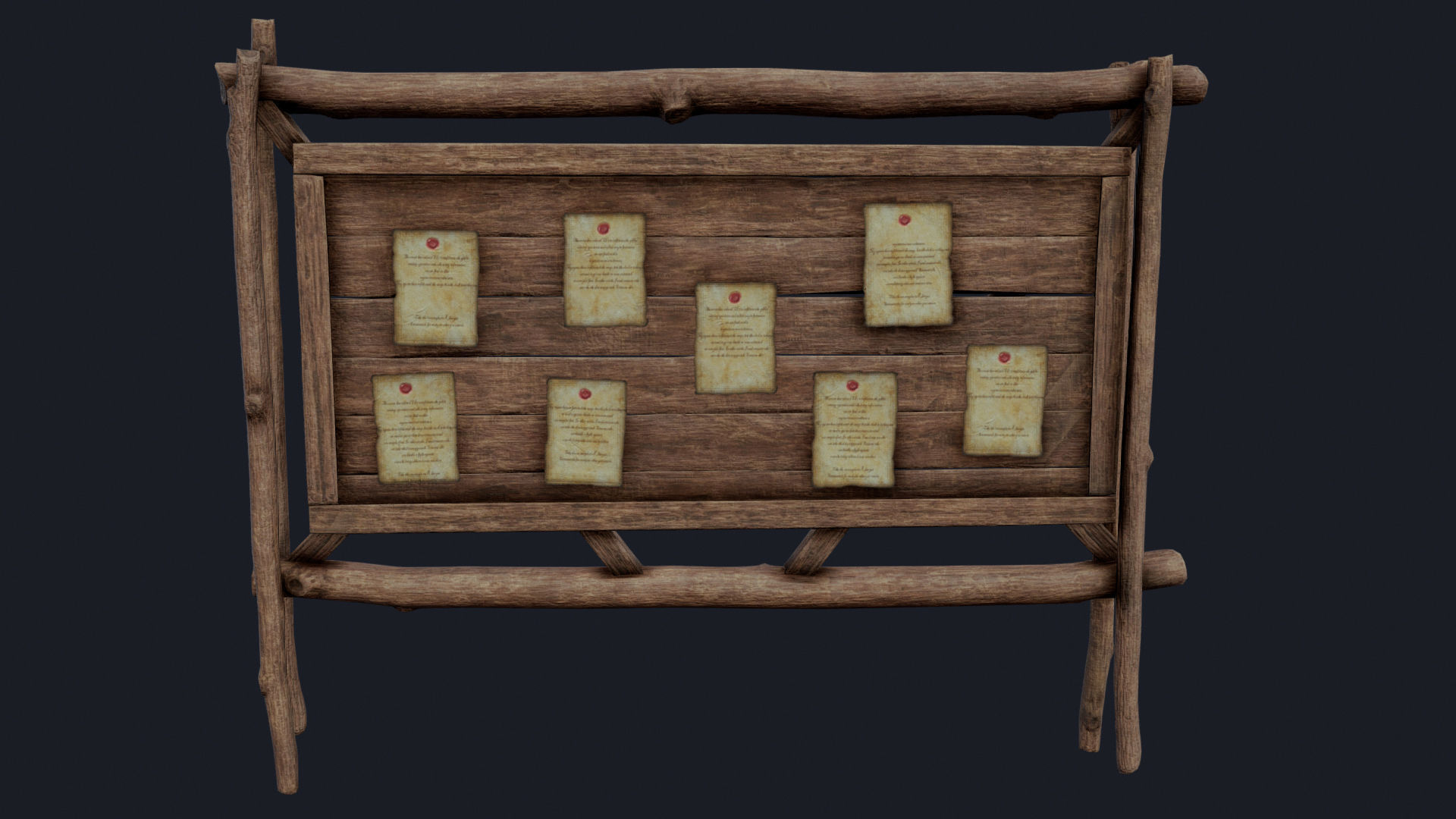 Quest Board Low-poly 3D model_1