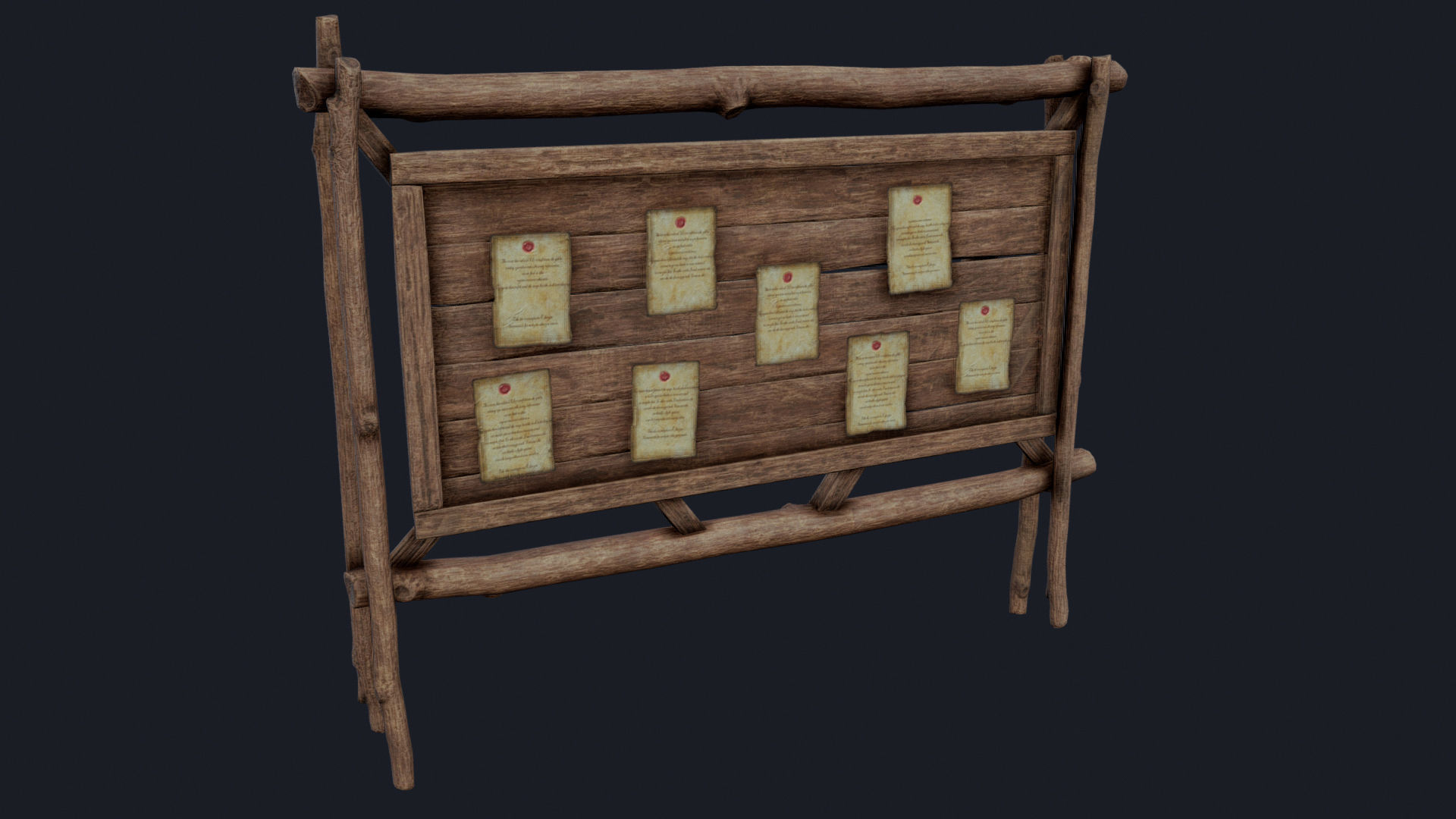 Quest Board Low-poly 3D model_3