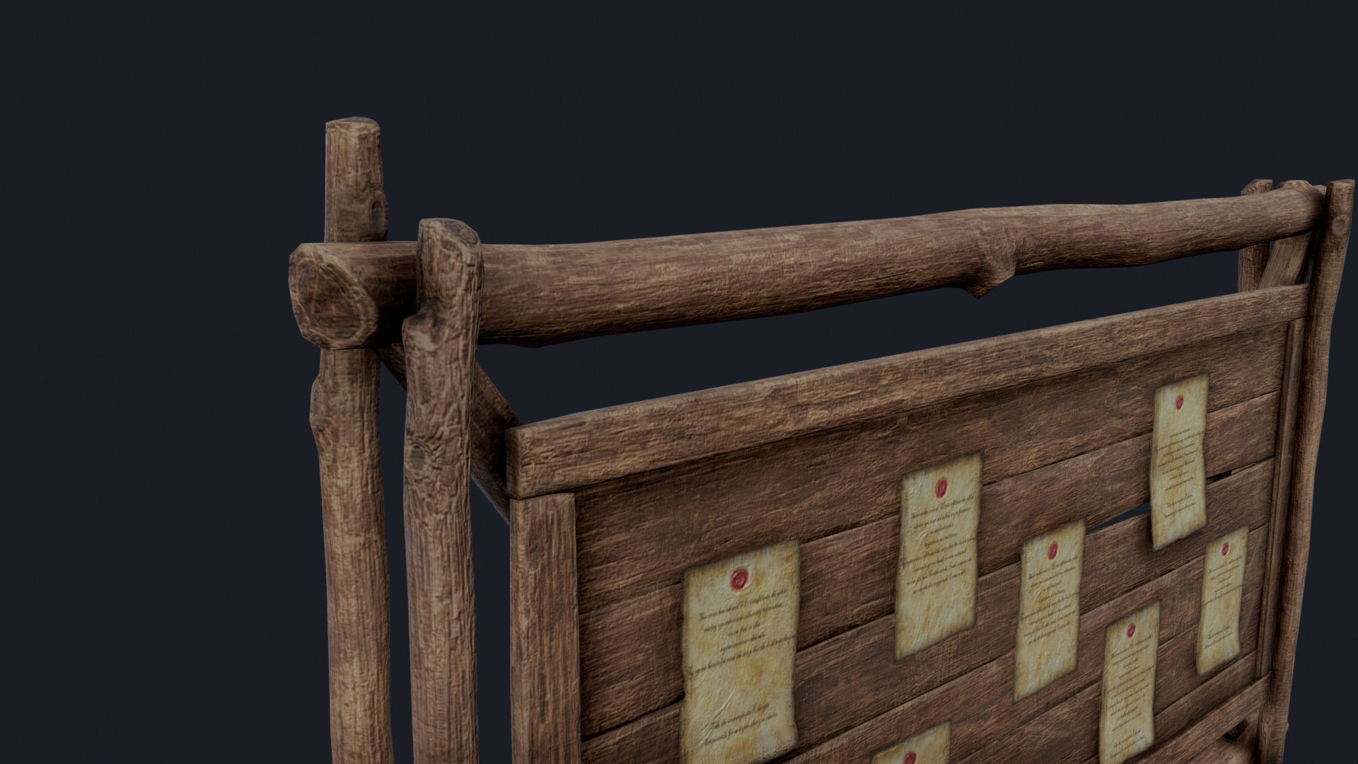 Quest Board Low-poly 3D model_6