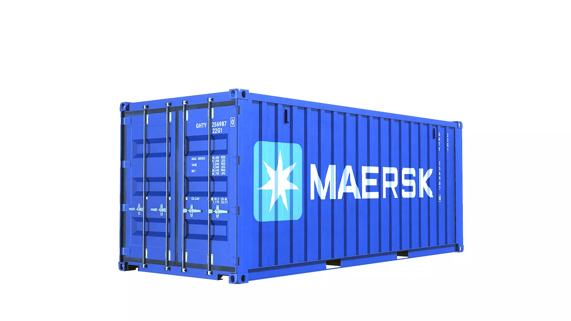 Container Dry Van 20 Low-poly 3D model_0