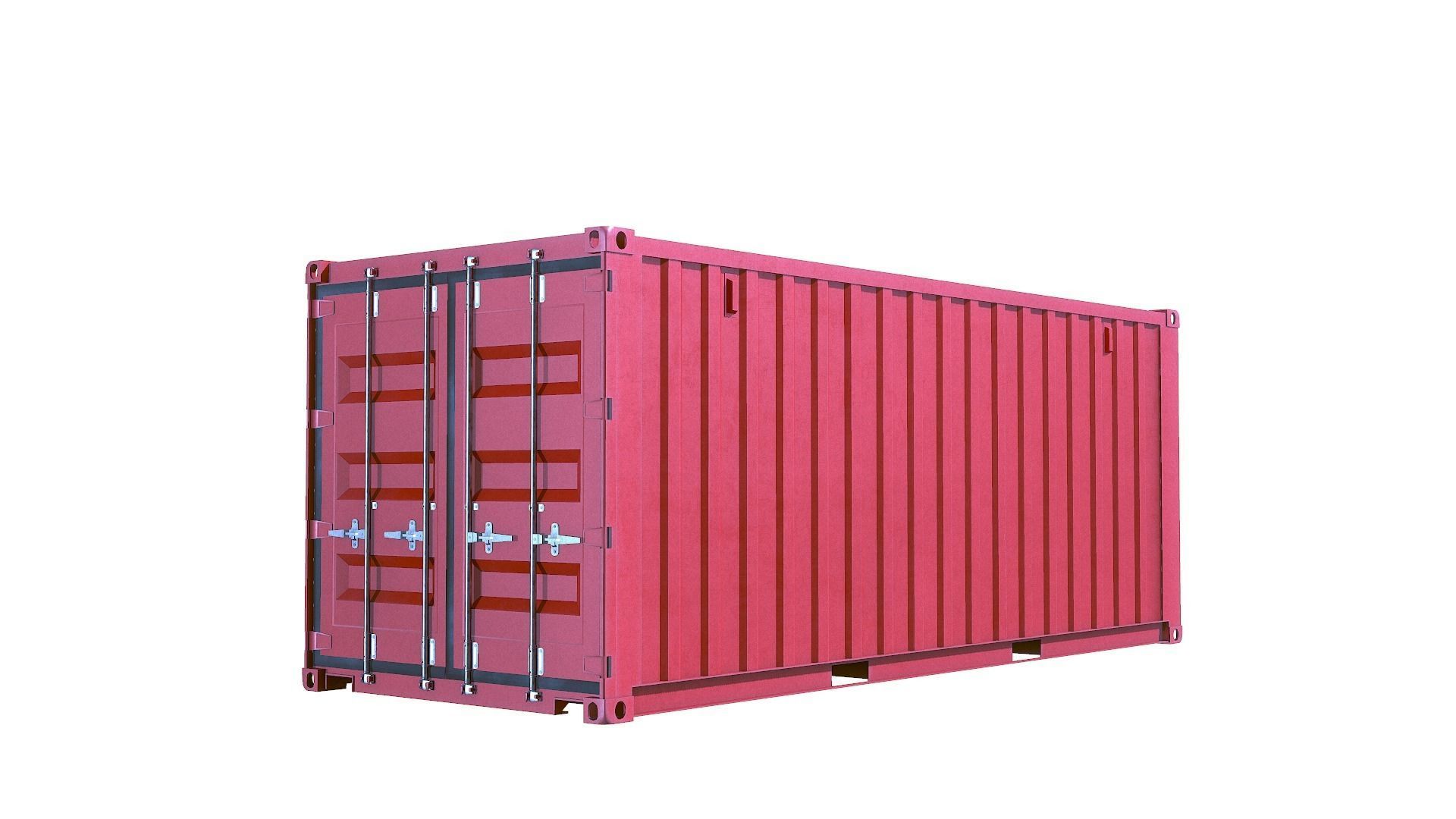 Container Dry Van 20 Low-poly 3D model_3