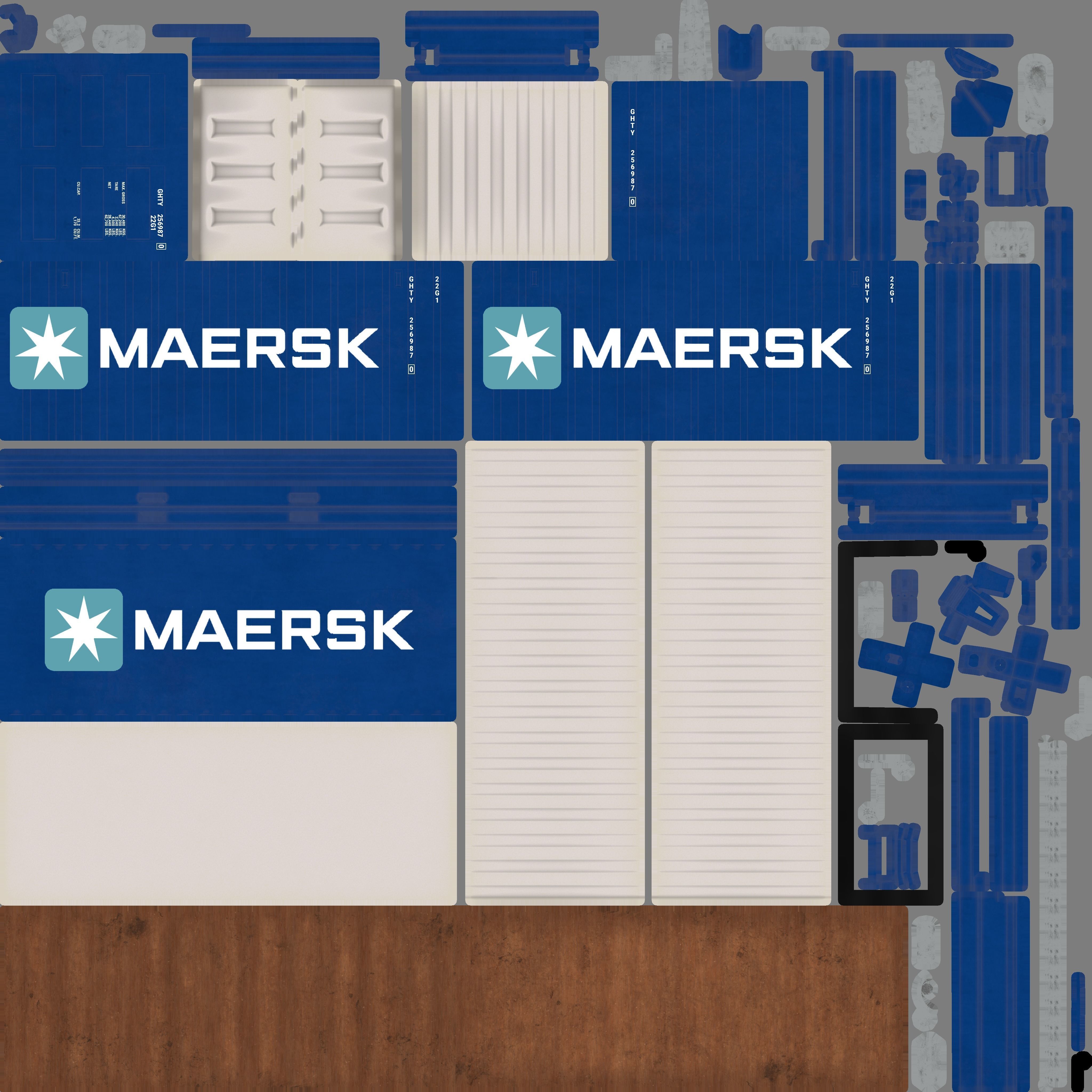 Container Dry Van 20 Low-poly 3D model_12