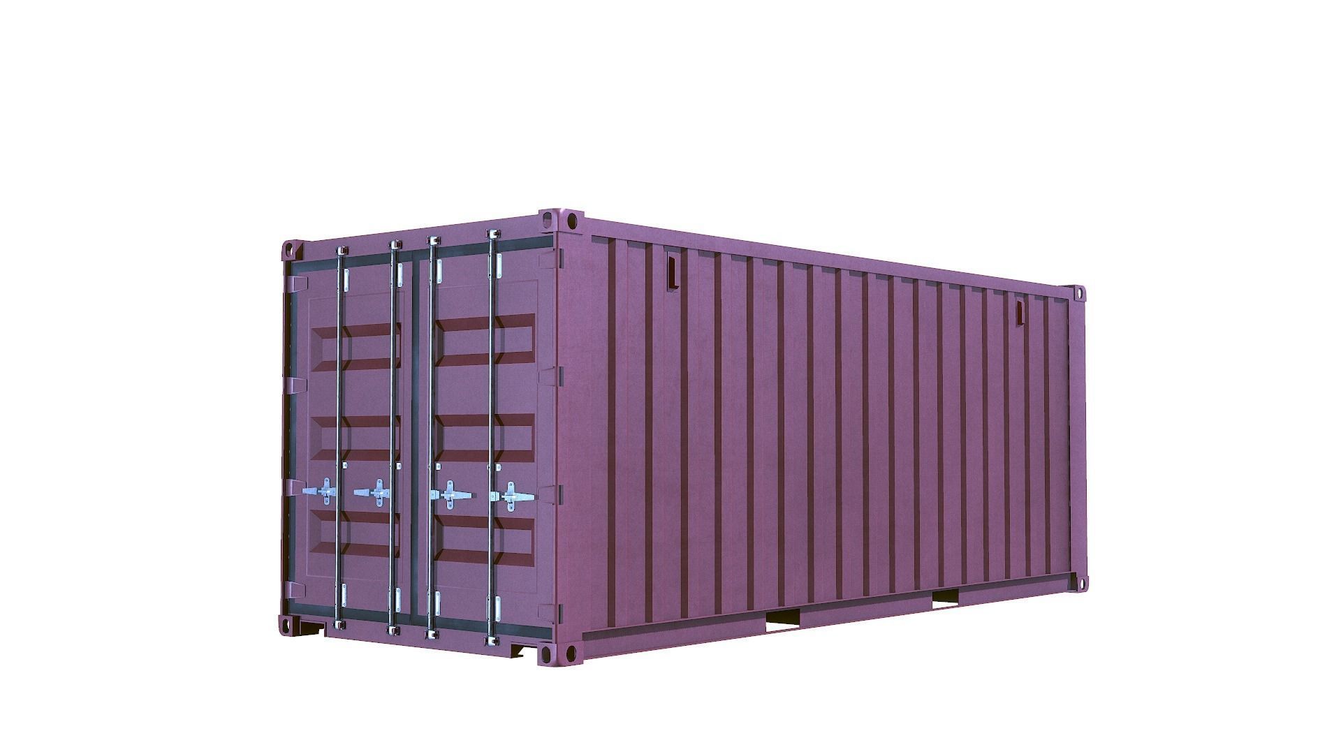 Container Dry Van 20 Low-poly 3D model_2