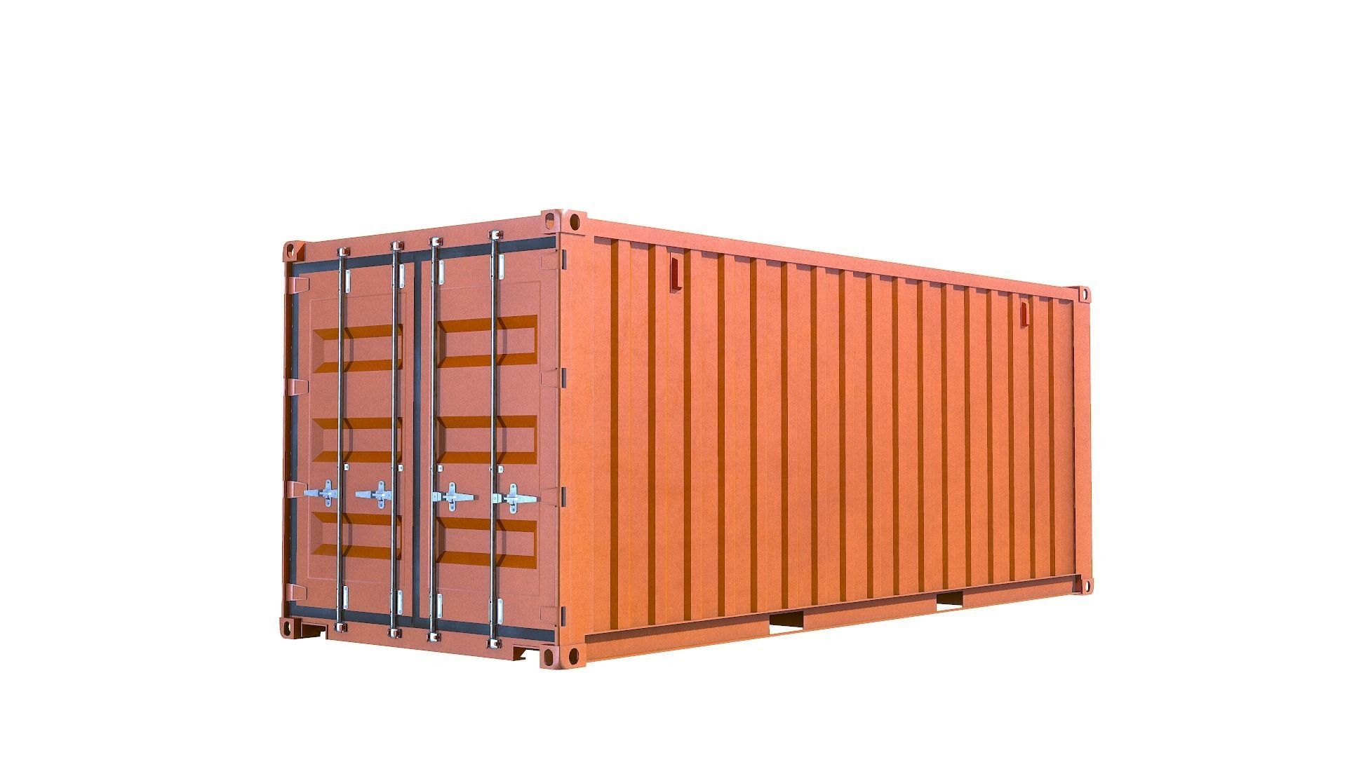 Container Dry Van 20 Low-poly 3D model_4