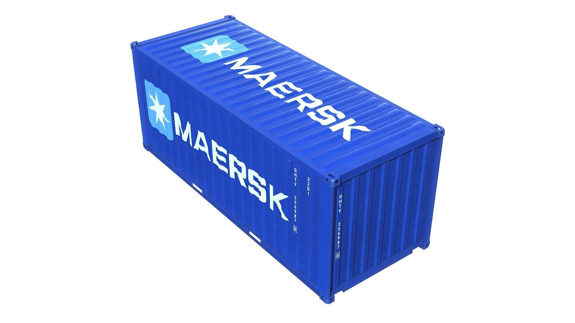 Container Dry Van 20 Low-poly 3D model_8