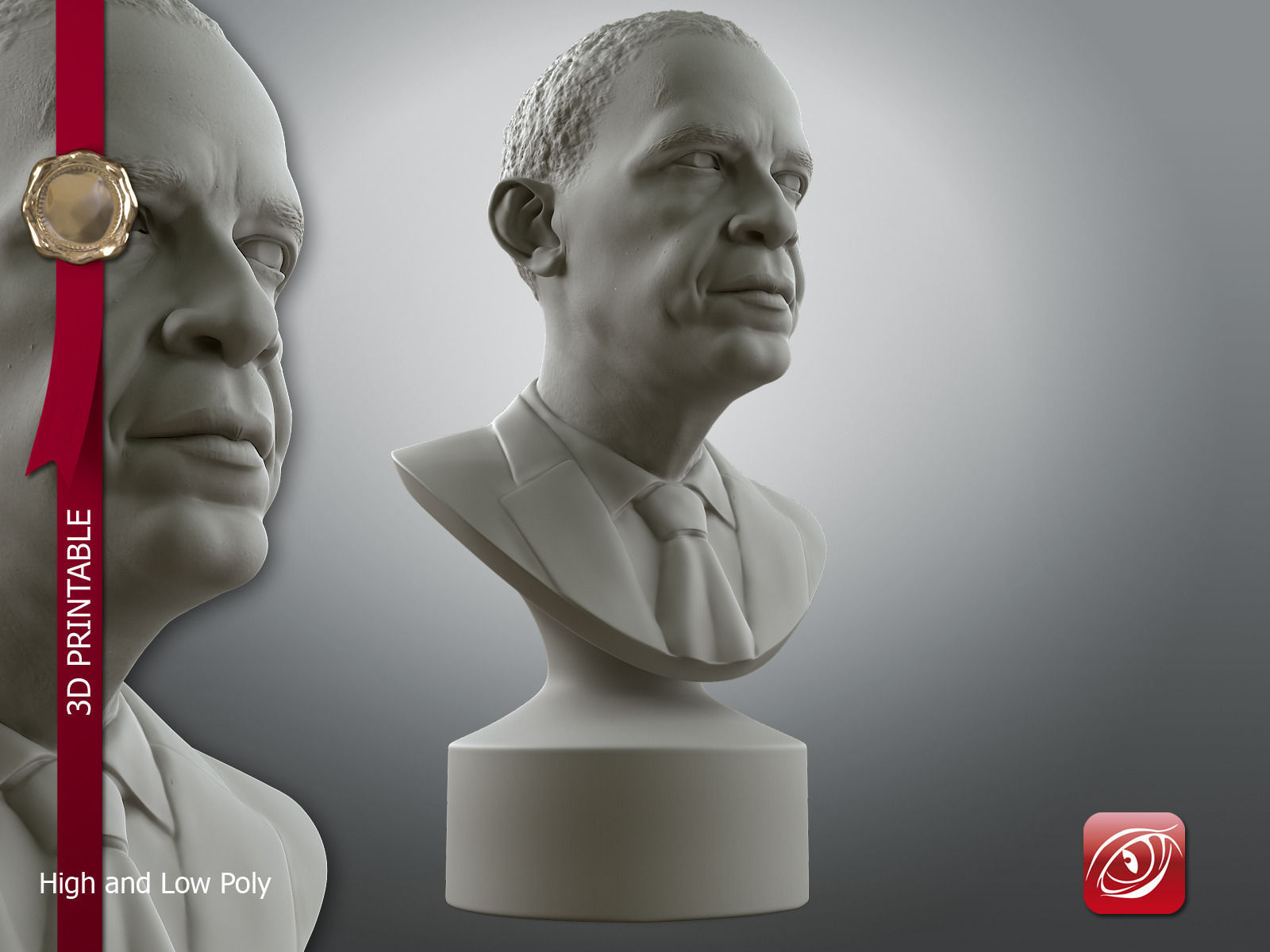 Obama Bust 3D print model_3