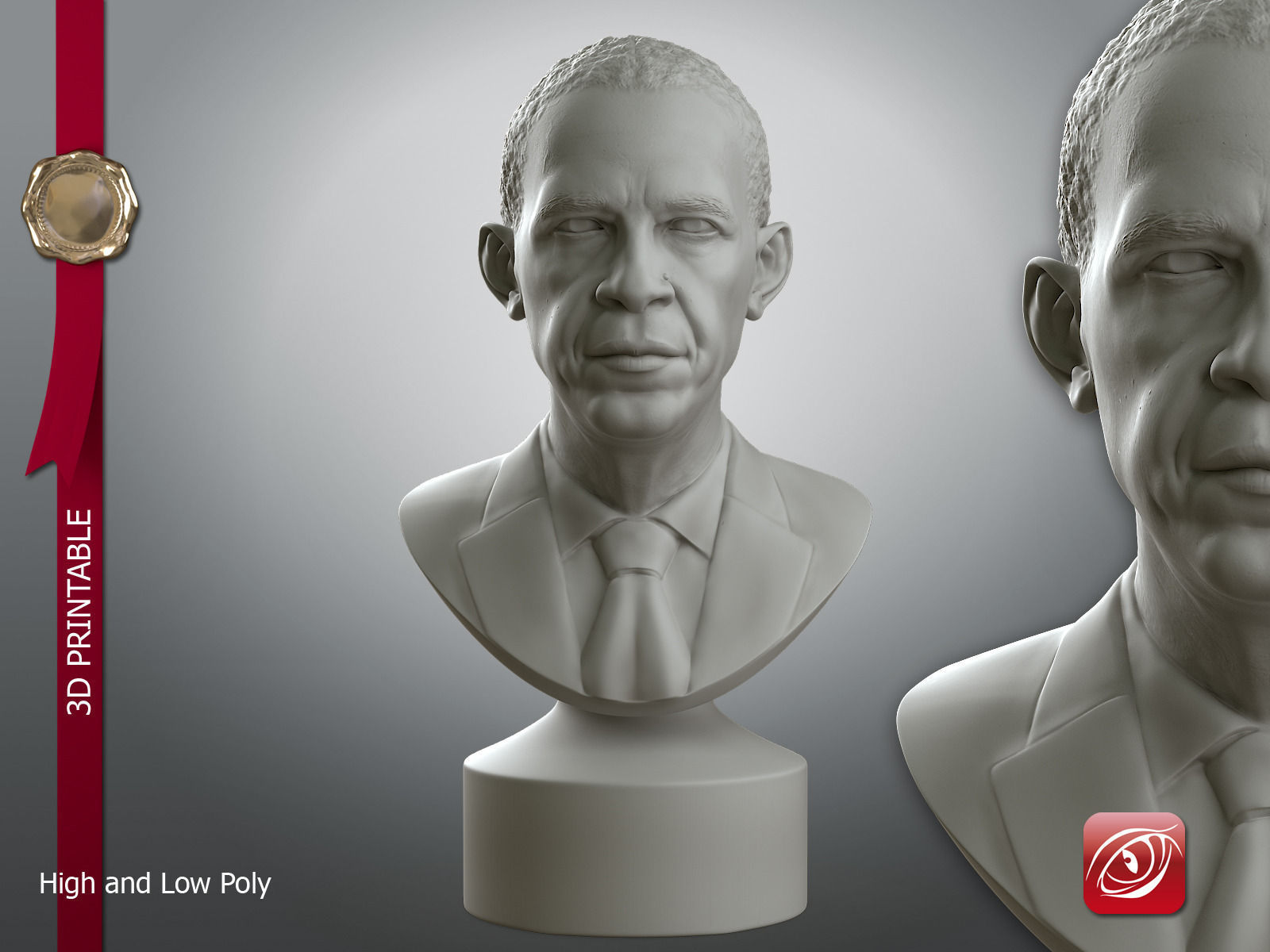 Obama Bust 3D print model_1