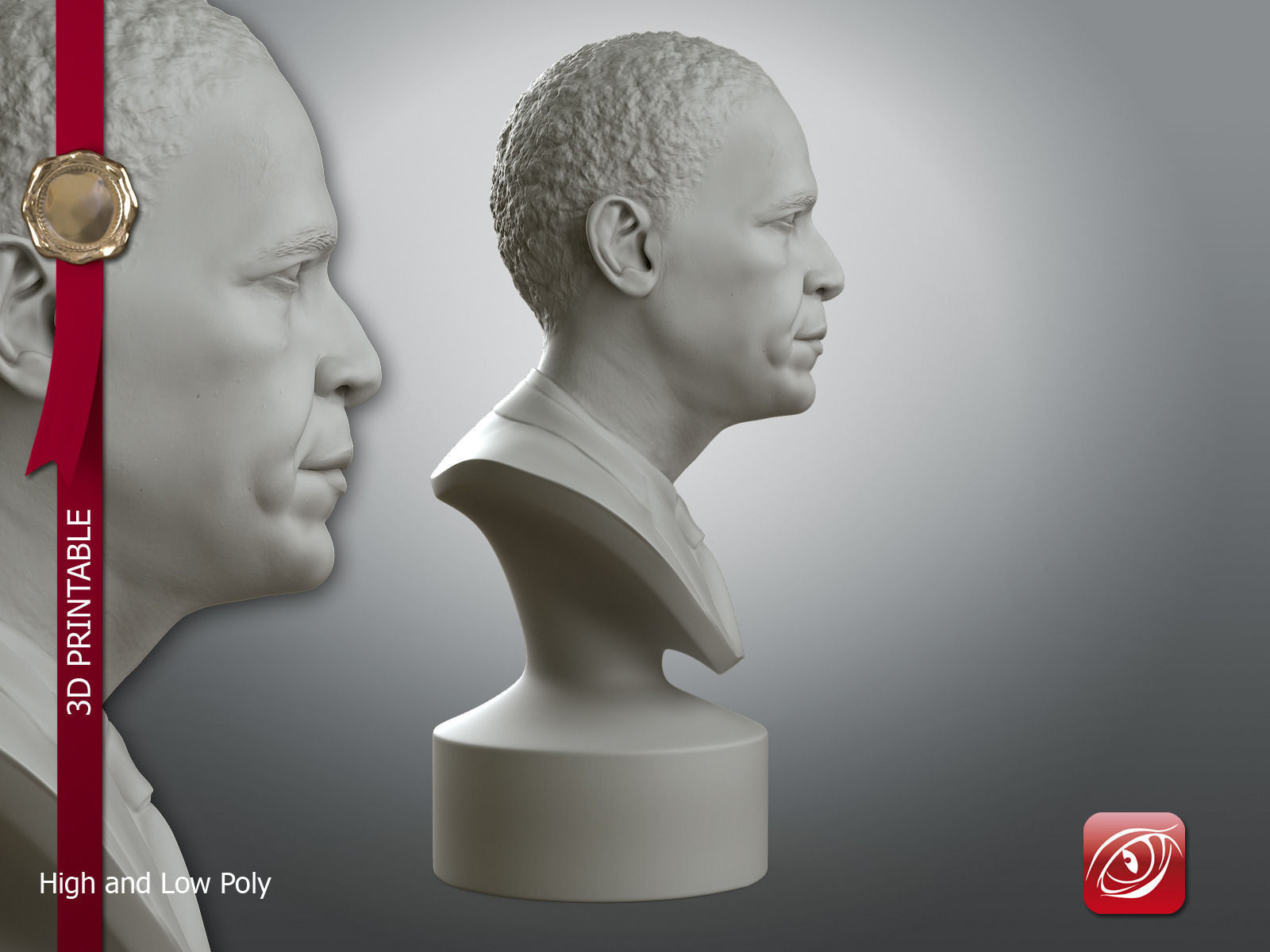 Obama Bust 3D print model_2