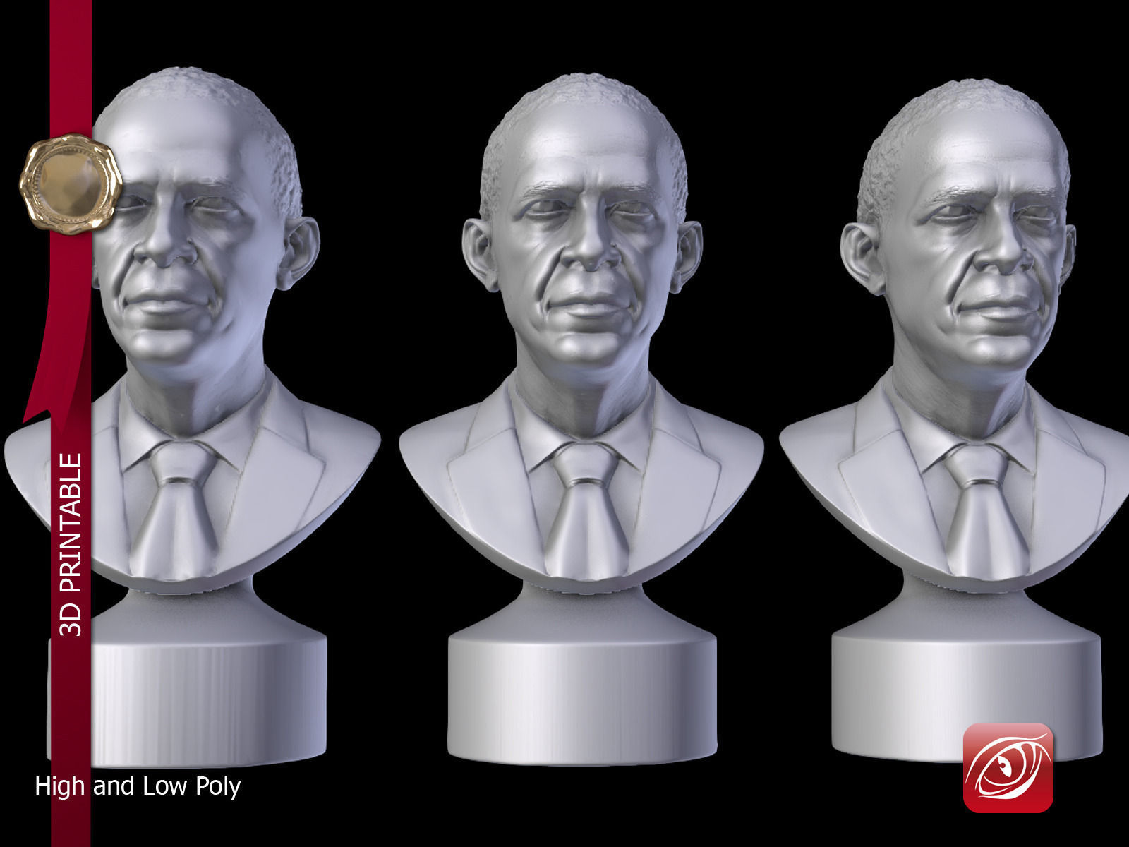Obama Bust 3D print model_4