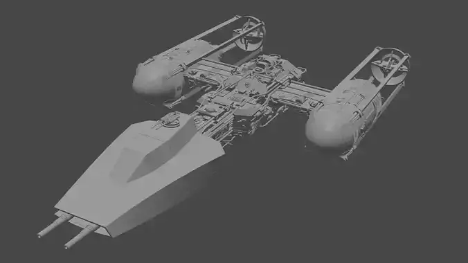  Y-wing starfighter 3D print model 3D model