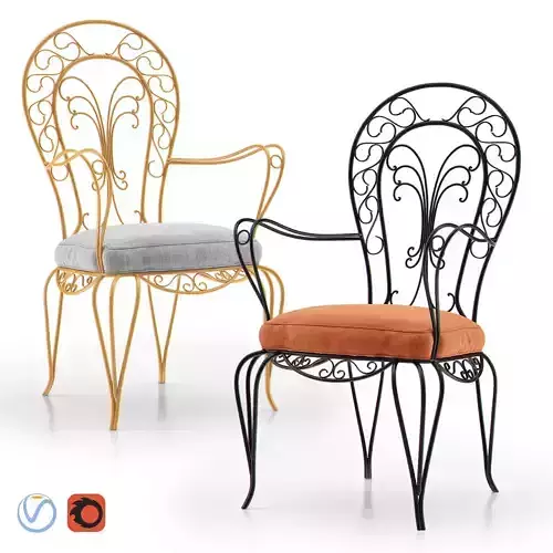 METAL or WROUGHT Iron Armchair