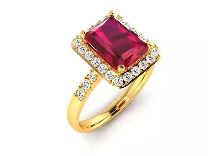 Women solitaire ring 3dm render detail 3D print model