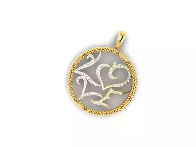 Women love pendant 3dm render detail 3D print model