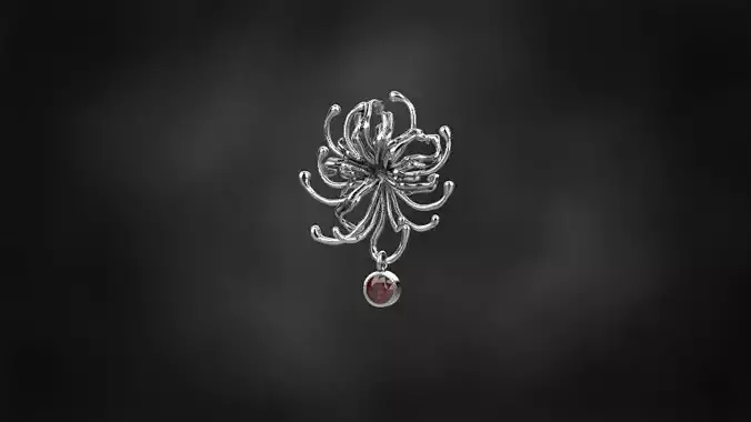 red lycoris pendant  for 3d printing 3D print model gothic woman