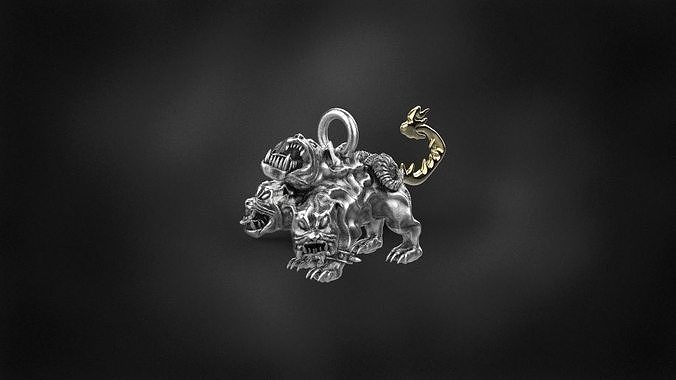 cerberus pendant  for 3d printing 3D print model gold silver 3D print model