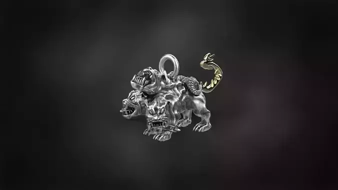 cerberus pendant  for 3d printing 3D print model gold silver 3D print model