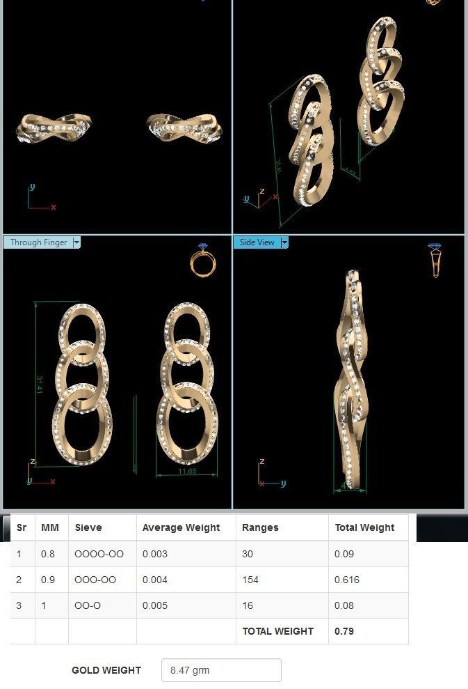 Women earrings 3dm render detail 3D print model 3D print model_6