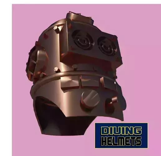 Antique diving helmet-3 Low-poly 3D model