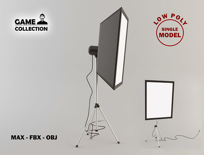 Photo studio Lamp 1 Lowpoly Low-poly 3D model