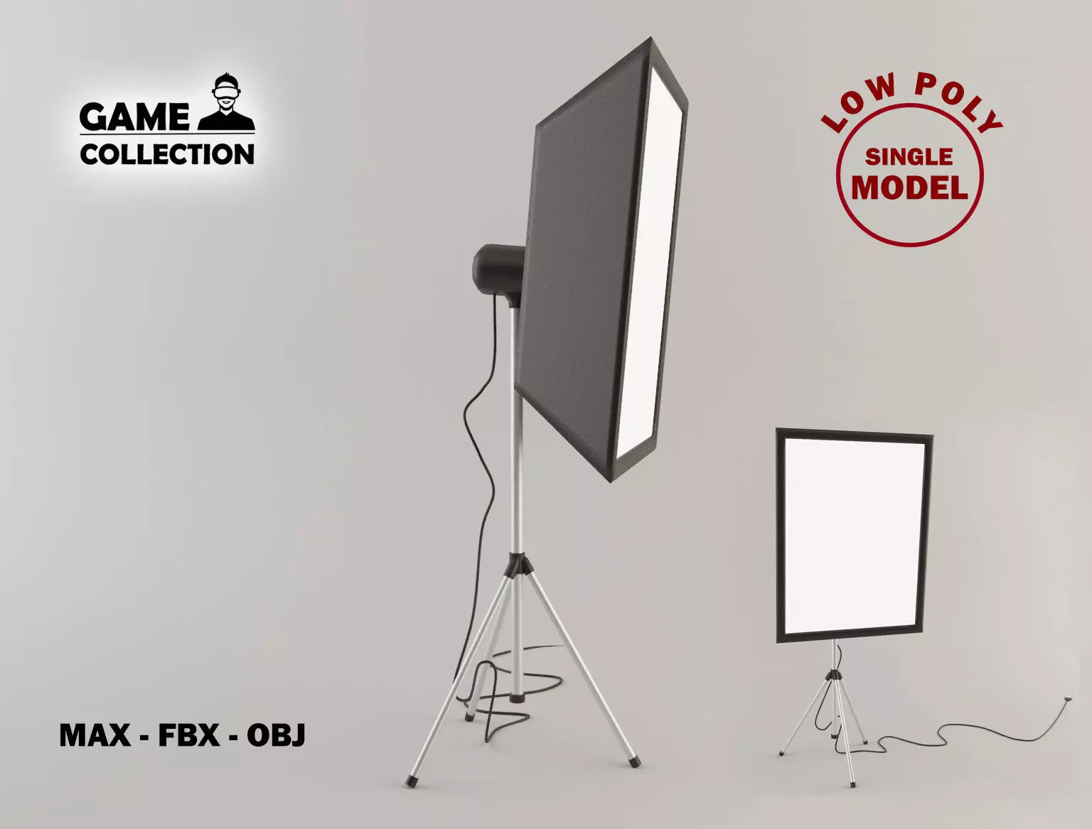 Photo studio Lamp 1 Lowpoly Low-poly 3D model